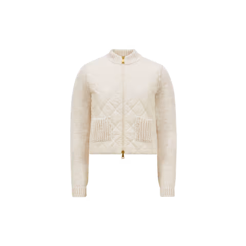 Padded Cotton Zip-Up Cardigan