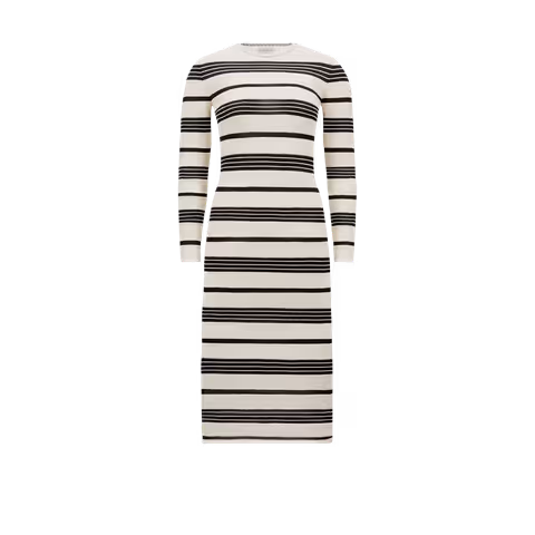 Striped Bouclé Midi Dress
